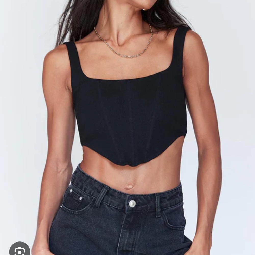 Princess Polly Black Fitted Bustier Tank Top